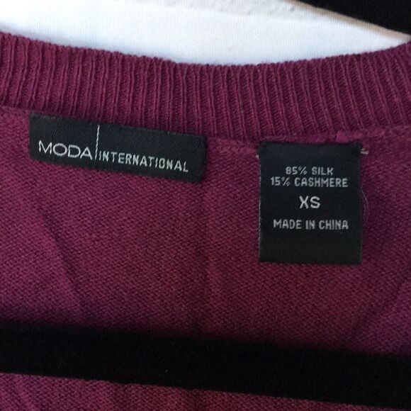 MODA International purple silk & cashmere sweater - Picture 2 of 8